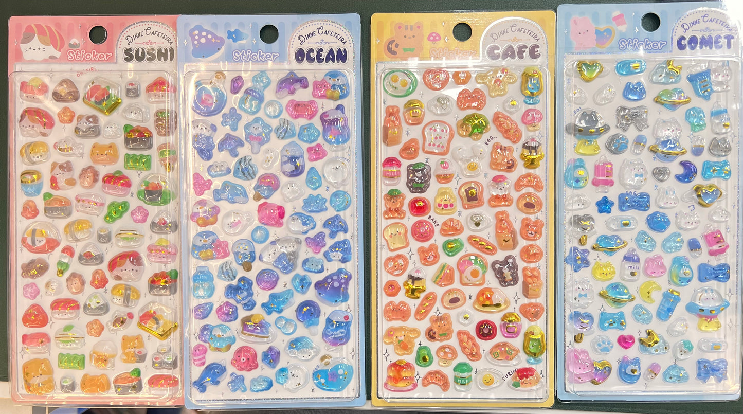 AA💖寿司ケーキ海 硬いシール 4種類 opp包装