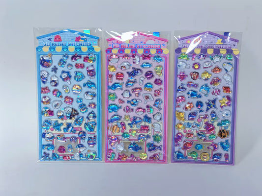 AA💖海 動物 ウサギシリーズ  硬いシール 6/9/12種類選ぶ   opp包装