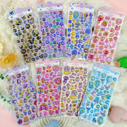 AA💖人気箔押しアクリルダイヤモンドシリーズ  硬いシール 8種類 硬殻包装