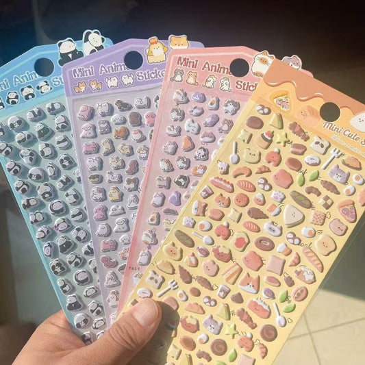 AA💖miniかわいい動物パン シール  4種類 opp包装