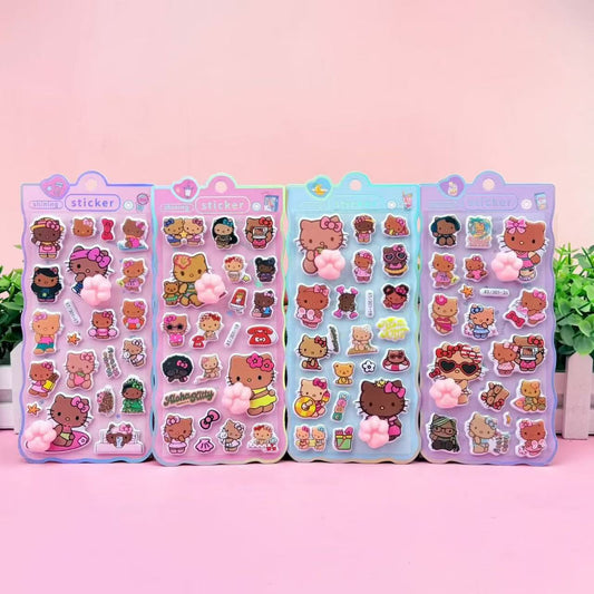 AA💖ハローキテ猫の爪シール4種類  硬殻包装