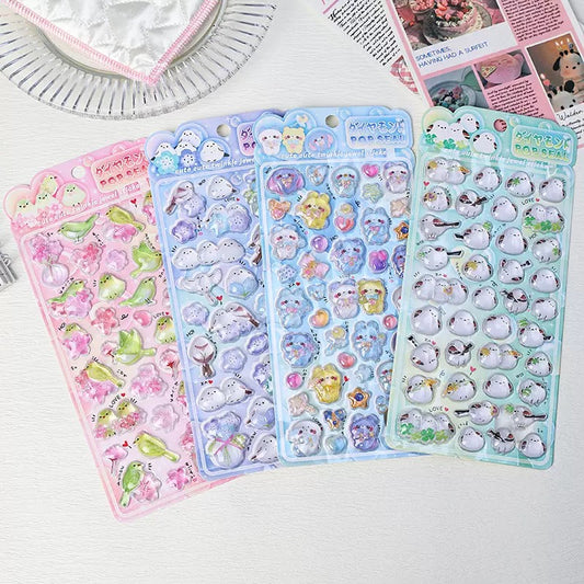 AA💖小鳥  硬いシール 4種類   opp包装