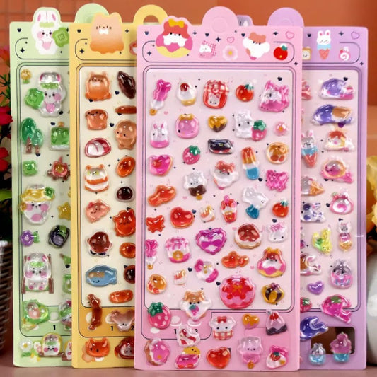 AA💖かわいい動物シリーズ 硬いシール 4種類   opp包装