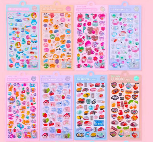 AA💖すし柴犬動物シリーズ 硬いシール 8種類   硬殻包装