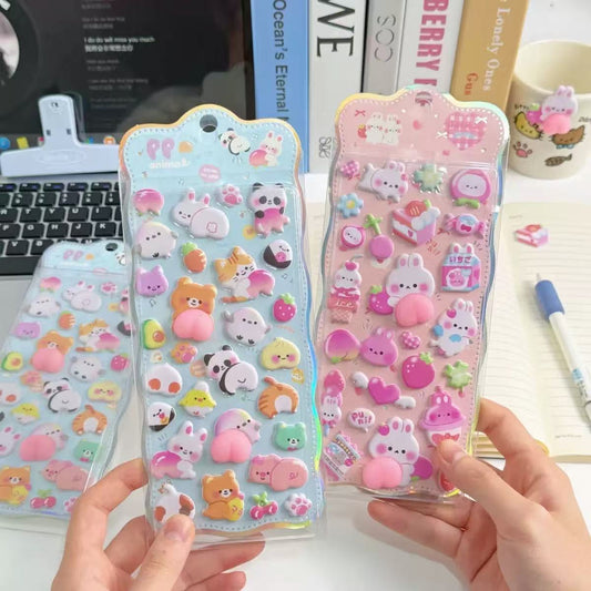 AA💖パンダとウサギお尻シール 2種類 opp包装