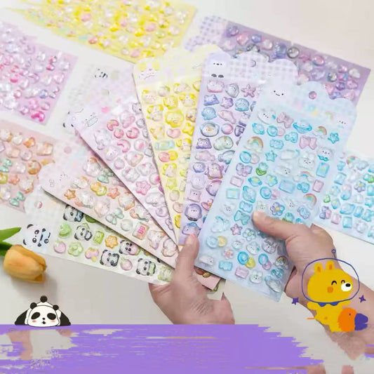 AA💖パンダ動物シリーズ 硬いシール6種類   opp包装